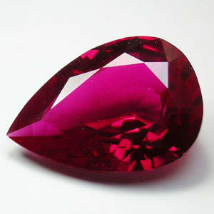 20.15ct AWESOME BLOOD RED RUBY PEAR GEMSTONE