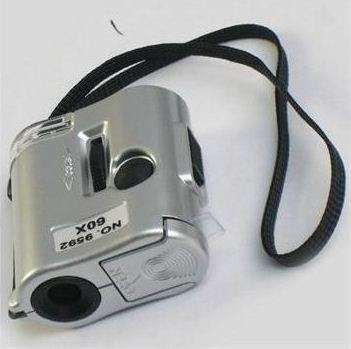 Mini 60X Jeweler Loupe Magnifying Glass Microscope LED & Ultraviolet Lamp