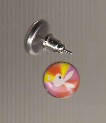RED YELLOW PLAYBOY BUNNY EARINGS