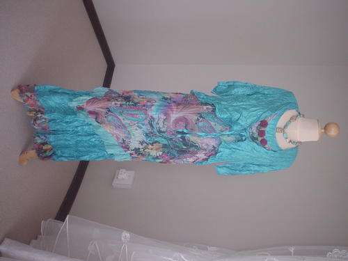 Nr 40 3-piece turquise set of crushed taffeta and chiffon
