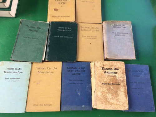 Rare 11 First edition Tarzan books in Afrikaans(1948)bid per book to take lot.