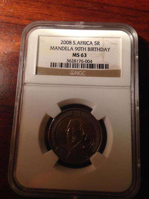 NGC Graded MS 63 Mandela 2008 birthday coin