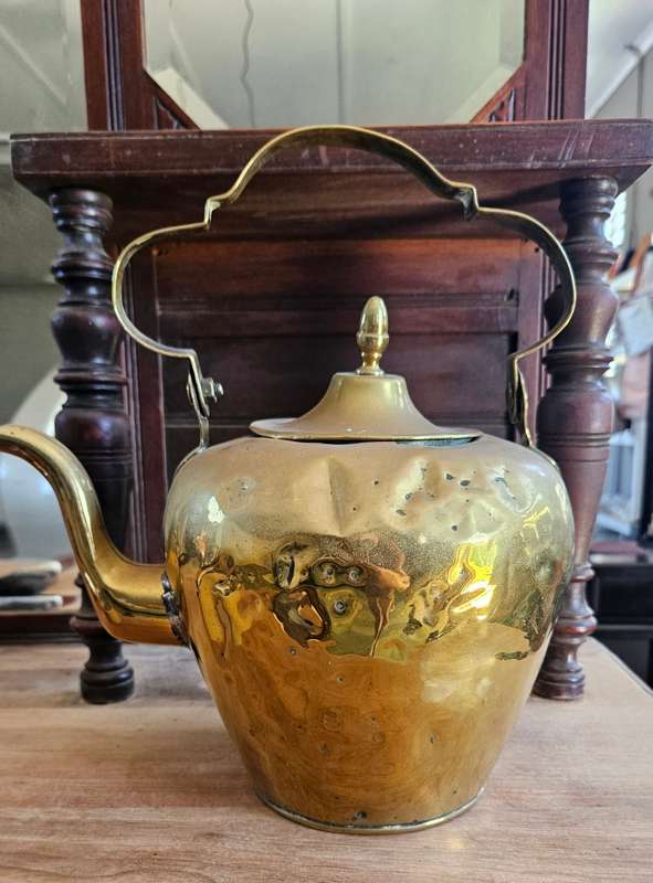Antique copper kettle
