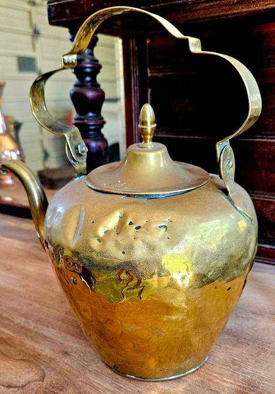Antique copper kettle