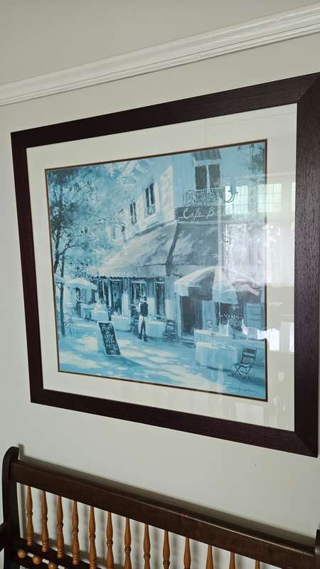 Large framed street scene print