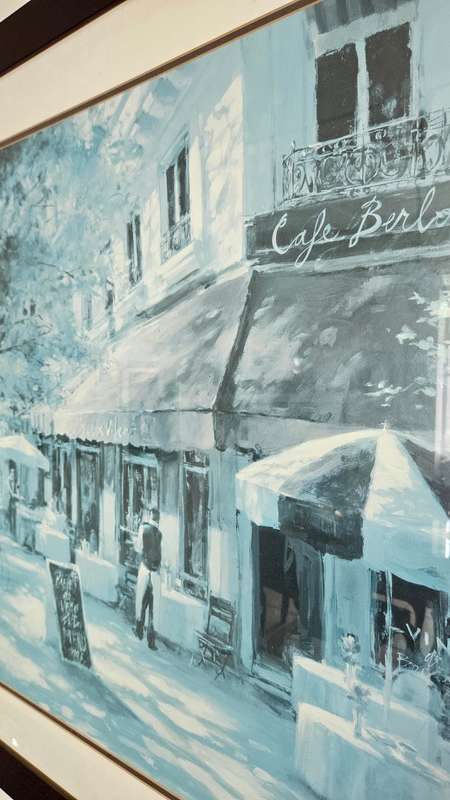 Large framed street scene print