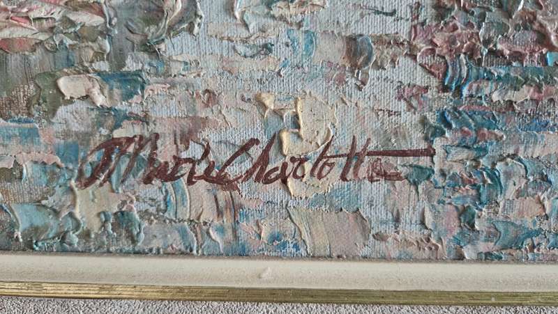 Original oil on board signed Marie Charlotte