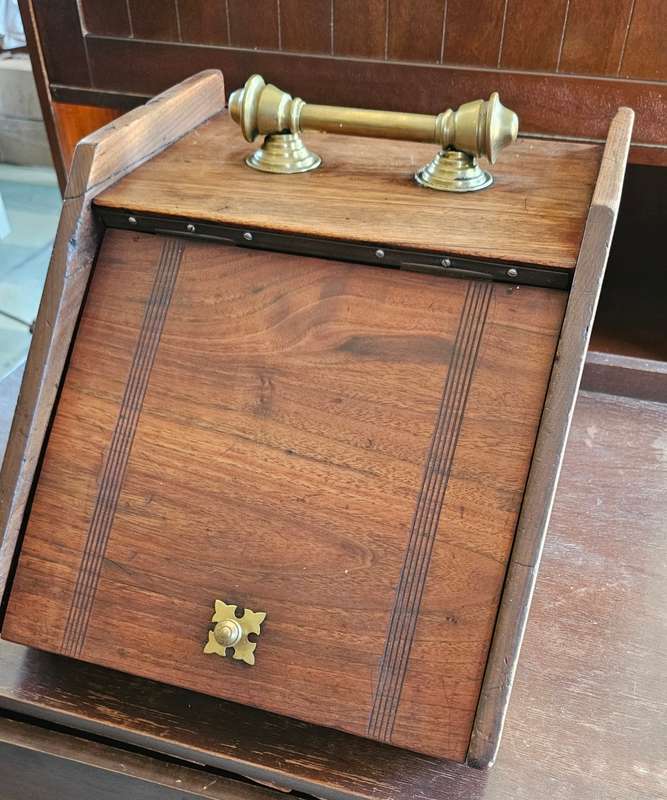 Wooden Edwardian coal scuttle
