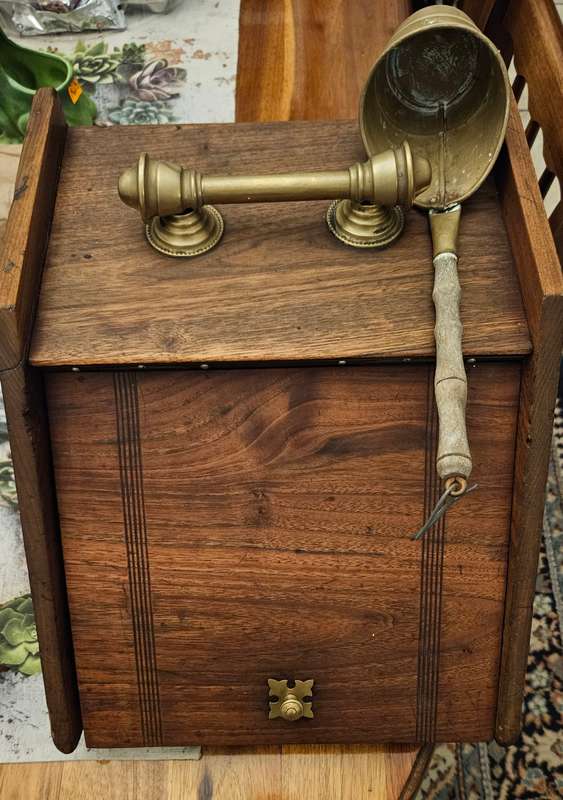 Wooden Edwardian coal scuttle