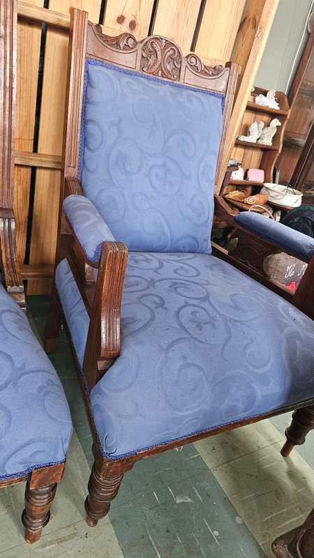 Antique grandfather and grandmother chairs