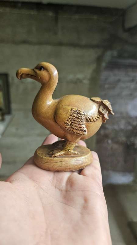 Vintage wood carved Dodo bird
