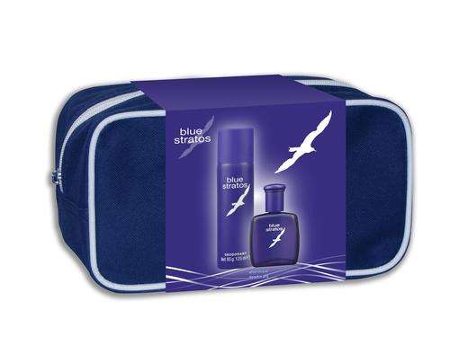 Blue Stratos - 75ml Aftershave & 125ml Deodorant with Toiletry Bag