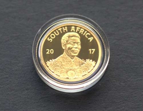 2017 South Africa 1/10 oz 999.9 Gold Protea (Mandela Life of a Legend)