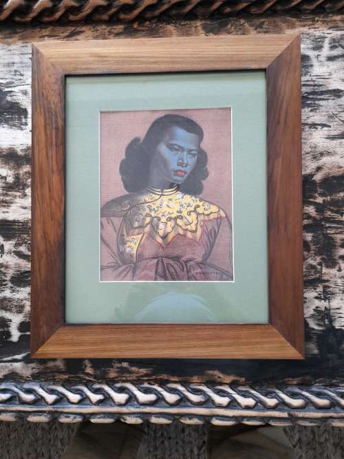 Tretchikoff print in solid Burmese teak frame