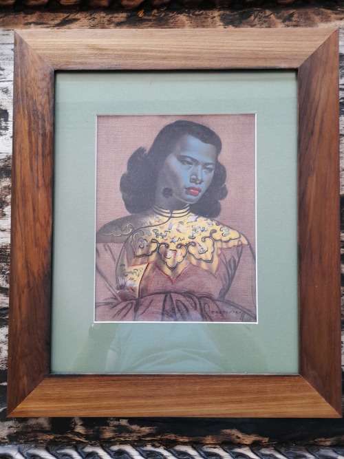 Tretchikoff print solid burmesse teak frame