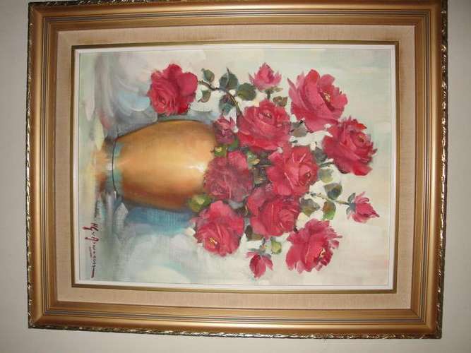 H G van Aswegen 630 x 770 framed Red Roses