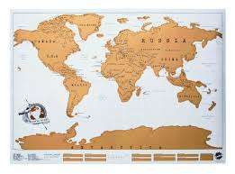 Deluxe Travel Scratch Off Map Personalized World Map Poster