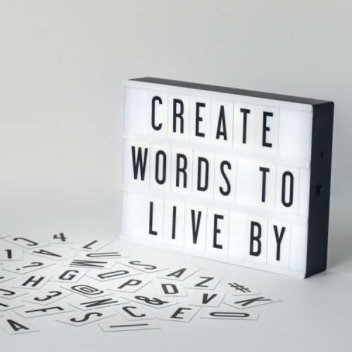 A4 size Cinema LED Light Box with 90 letters USB or Battery powered