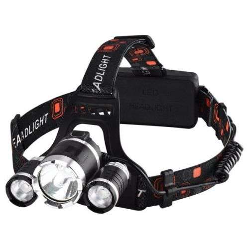 USB Recharge-able High Power Led Head lamp - 3 x CREE T6 lamps - 3 function extra strong