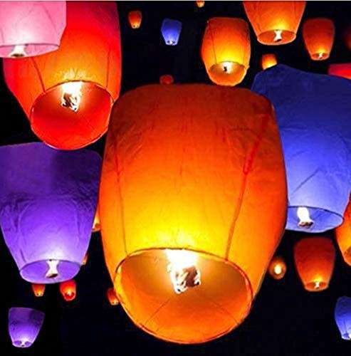 SKY LANTERN 10 Pc. High Quality CHINESE Sky Lanterns with High quality Fuel Tablet - 1 Pack of 10pc