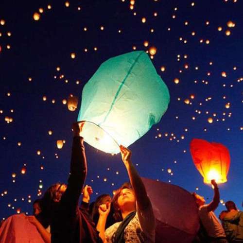 SKY LANTERN 10 Pc. High Quality CHINESE Sky Lanterns with High quality Fuel Tablet - 1 Pack of 10pc