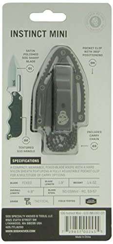 Instinct Mini Wearable Neck and Tactical Belt Knife With Nylon Sheath