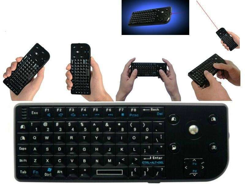 Mini Keyboard Bluetooth multi media remote combo - mouse and laser pointer - work Bluetooth device