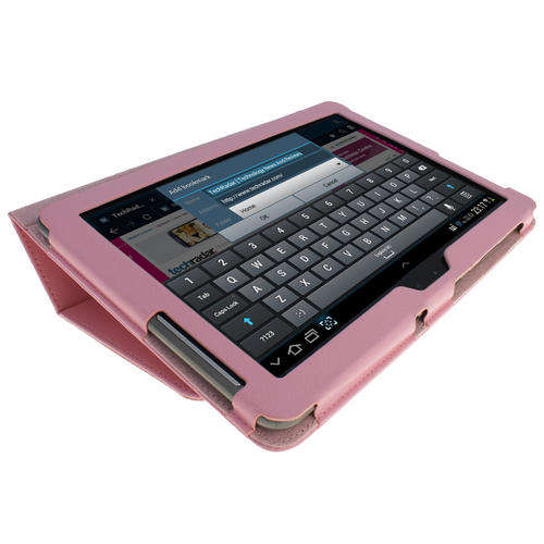 Samsung P5100 Galaxy 10.1 cover, case, fabric protection Pink Leather