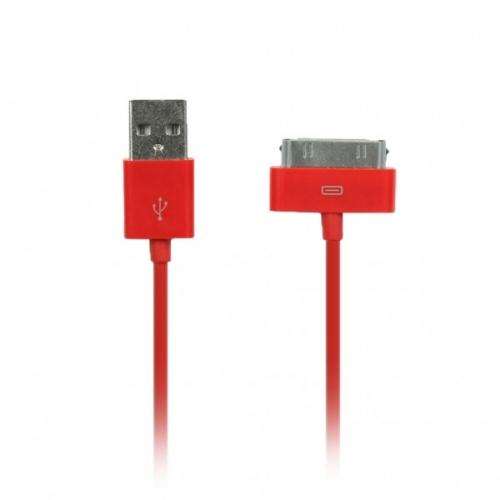 USB Male Data Sync & Charging Cable for All iPod, iPhone, iPad 1 / 2 / 3  Red color 1 meter