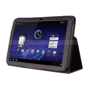 Motorola XOOM Black PU Leather cover case