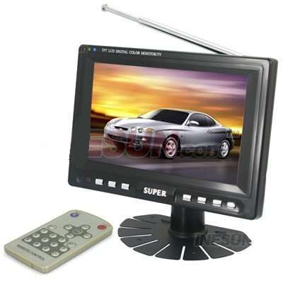 7" TFT LCD Colour TV - Portable Mini Monitor  - TV Rear CCTV Camera AV out