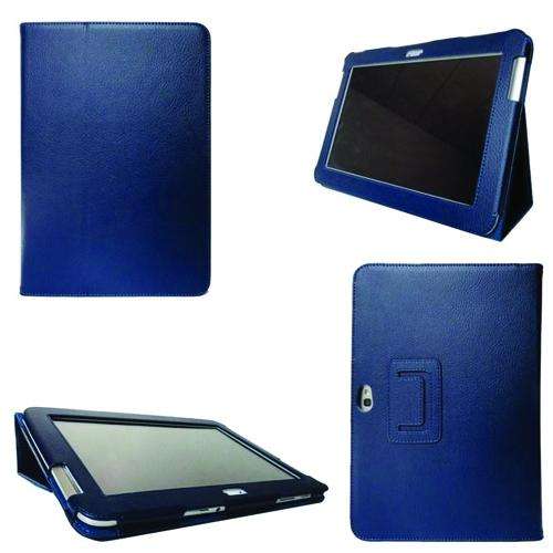 New Samsung Galaxy Note N8000 and N8010 10.1 cover, case, fabric protection Blue PU Leather