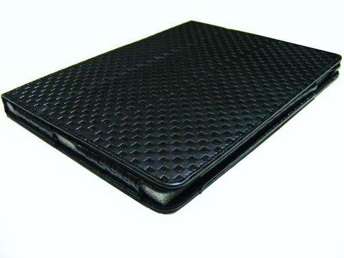 iPad 2 or 3 , "NEW" cover, case, Black PU Leather checkered pattern fabric protection