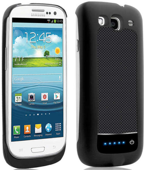 Back up Battery S3 Case Samsung Galaxy Power bank case black S 3  i9300