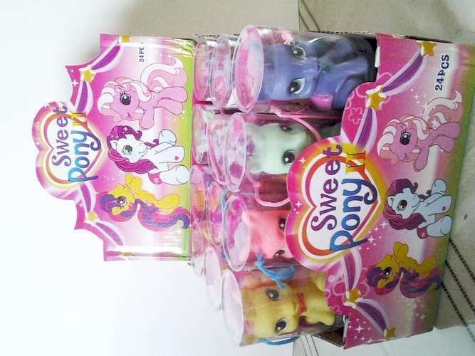 Wholesale mini pony with sweets in see through cylinder display - 1 x box of 24 pc.