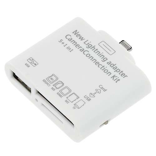 iPad 4 , iPad mini Lightning connection to USB and card Reader, 5+1 in 1 (8 pin) Connection Kit