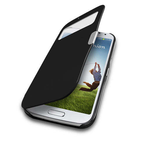 Samsung Galaxy S4 Mini i9190 Quality Flip Cover, magnetic close, sleep,Black,+free S 4 Screenguard