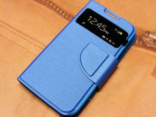 Samsung Galaxy S4 Mini i9190 - S View Cover, magnetic close flap,Blue,+free S 4 Screenguard