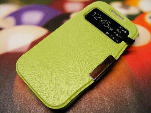 Samsung Galaxy S4 Mini i9190 - S View flip Cover, magnetic sleep flip, Green,+ free S 4 Screenguard