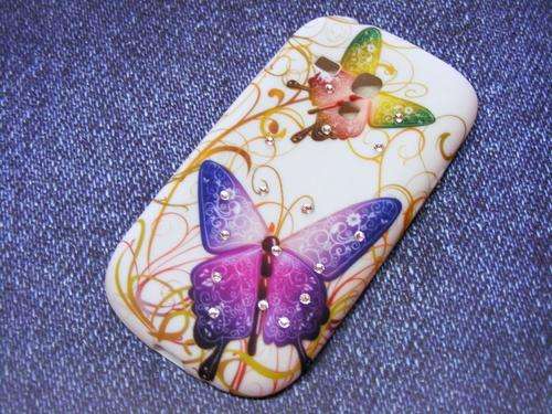 Colorful Butterfly Soft TPU Silicon Back Case Cover for Galaxy S3 Mini i8190 + Free Screen protector