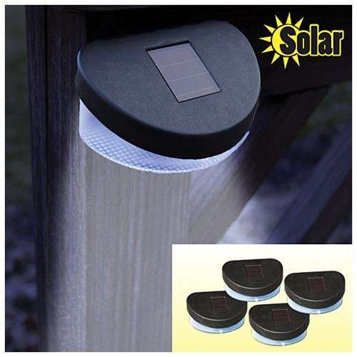 Solar LED Fence / Gate / Staircase outdoor light - set of 4 x Lights