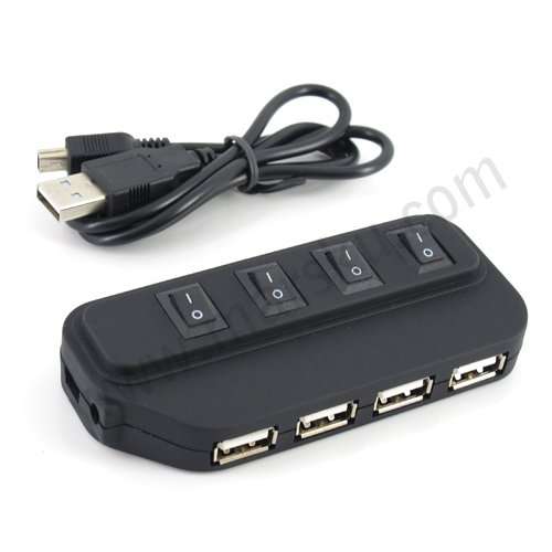 4 Ports Hi-Speed USB2.0 HUB + On/off Switch