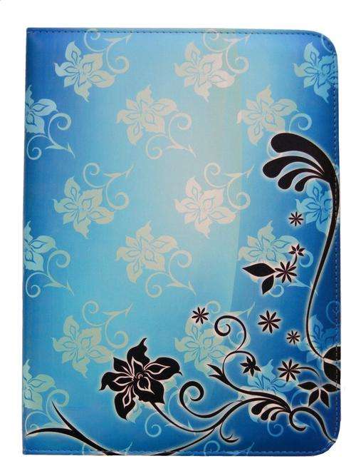 Samsung Galaxy Tab 3 Book cover - Fun times Blue Flower pattern Design,fabric  for P5200