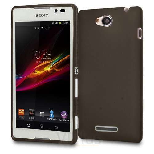 Sony Xperia C / S39H Soft TPU Silicon Back Case Black or Clear Cover + Free Screen protector