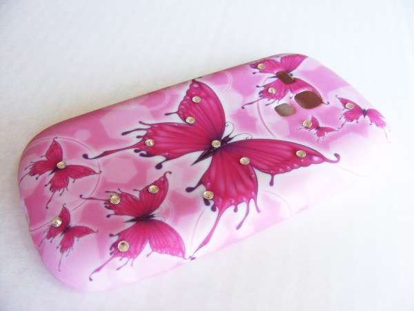 Pink Butterfly Soft TPU Silicon Back Case Cover for Galaxy S3 Mini i8190