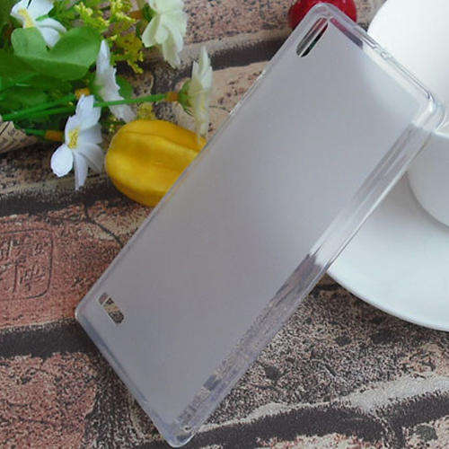 Huawei P6, Silicon see through Back Cover + Free Screen protector - Clear