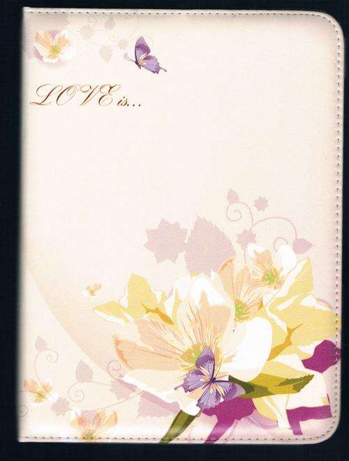 Samsung Galaxy Tab3 Book cover, "LOVE IS" - Design. (Pink) for P5200