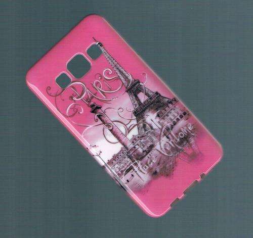 Samsung Galaxy A5 - TPU Soft Back cover - Pink - Paris Eiffel Tower Theme
