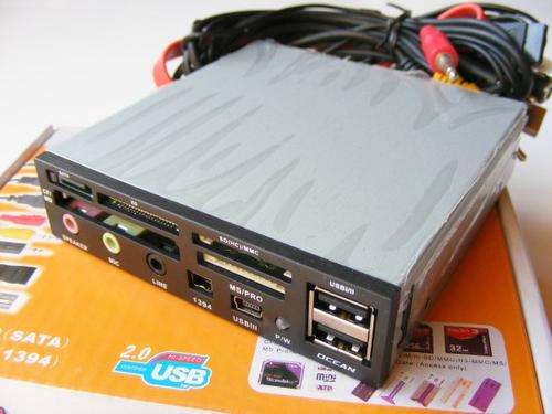 All in 1 : USB 2.0 Multi 3.5" Internal card reader/writer with embedded USB 2.0 Hub.
