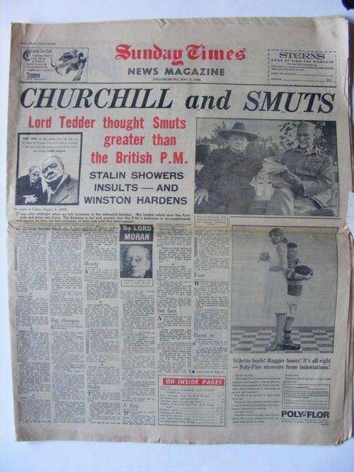 OLD NEWSPAPER - SUNDAY TIMES 1 MAY 1966